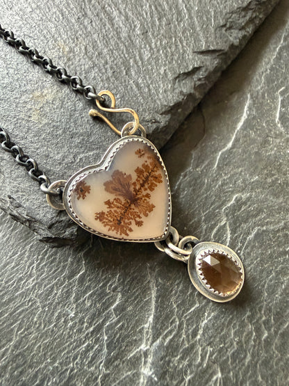 Agate and Smoky Topaz Pendant