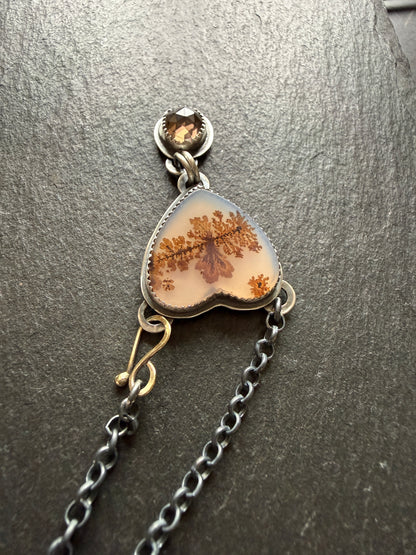 Agate and Smoky Topaz Pendant