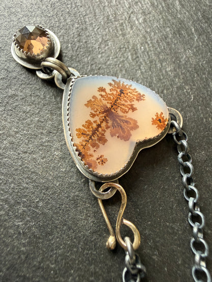 Agate and Smoky Topaz Pendant