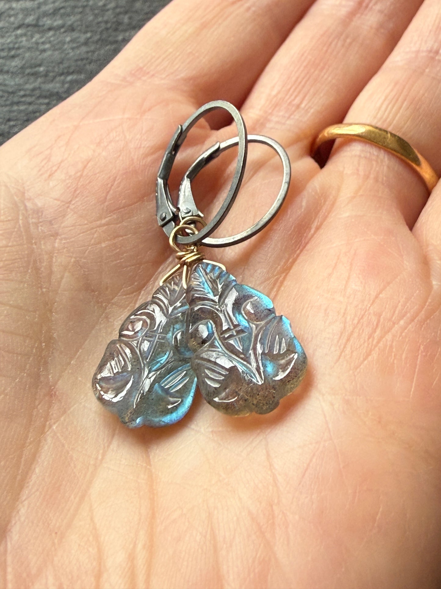 Dainty Labradorite Earrings