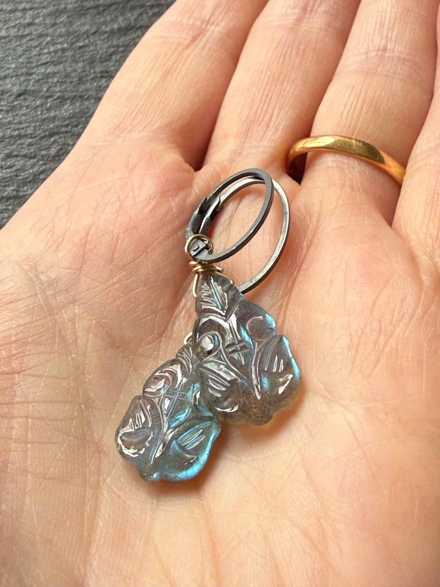 Dainty Labradorite Earrings