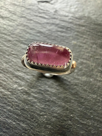 Pink Tourmaline Ring US 7 1/4 UK O