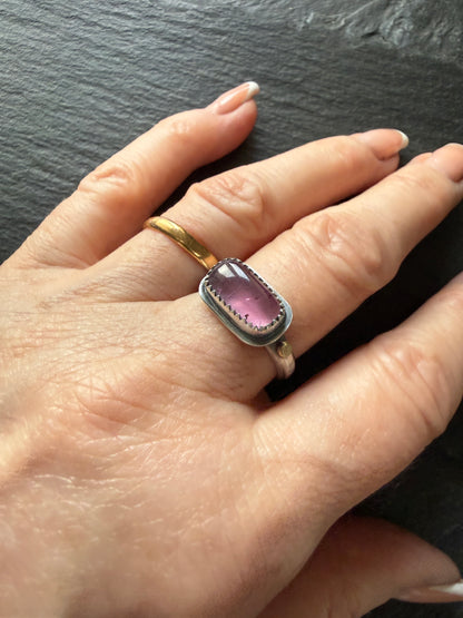 Pink Tourmaline Ring US 7 1/4 UK O