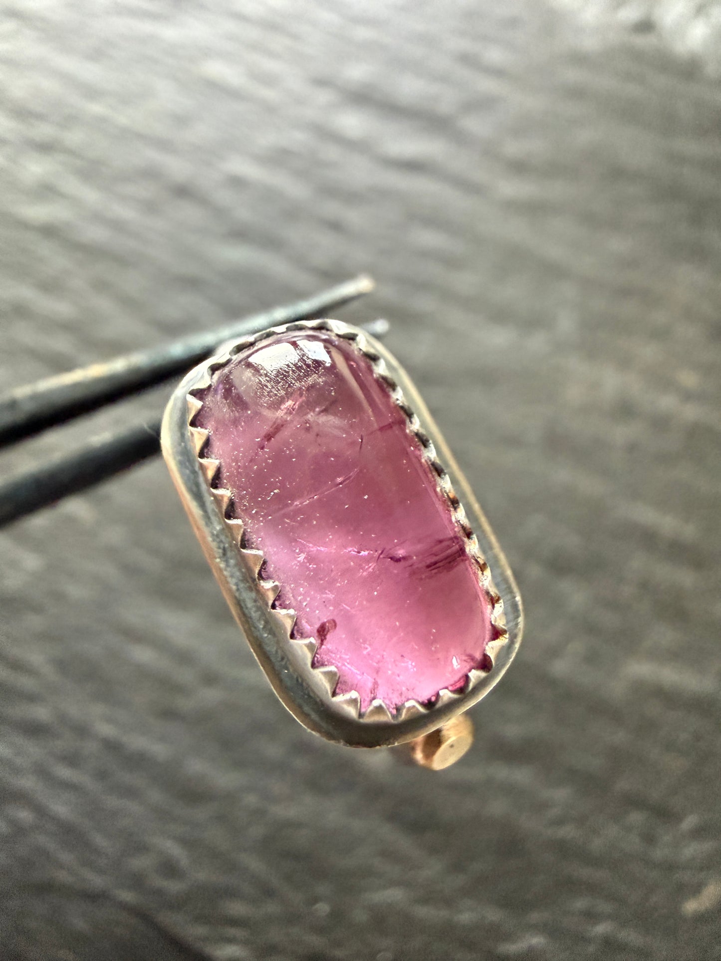 Pink Tourmaline Ring US 7 1/4 UK O