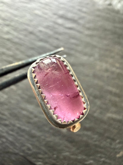 Pink Tourmaline Ring US 7 1/4 UK O