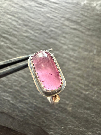 Pink Tourmaline Ring US 7 1/4 UK O