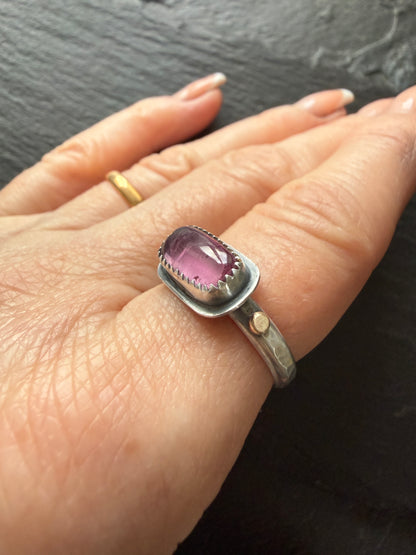 Pink Tourmaline Ring US 7 1/4 UK O
