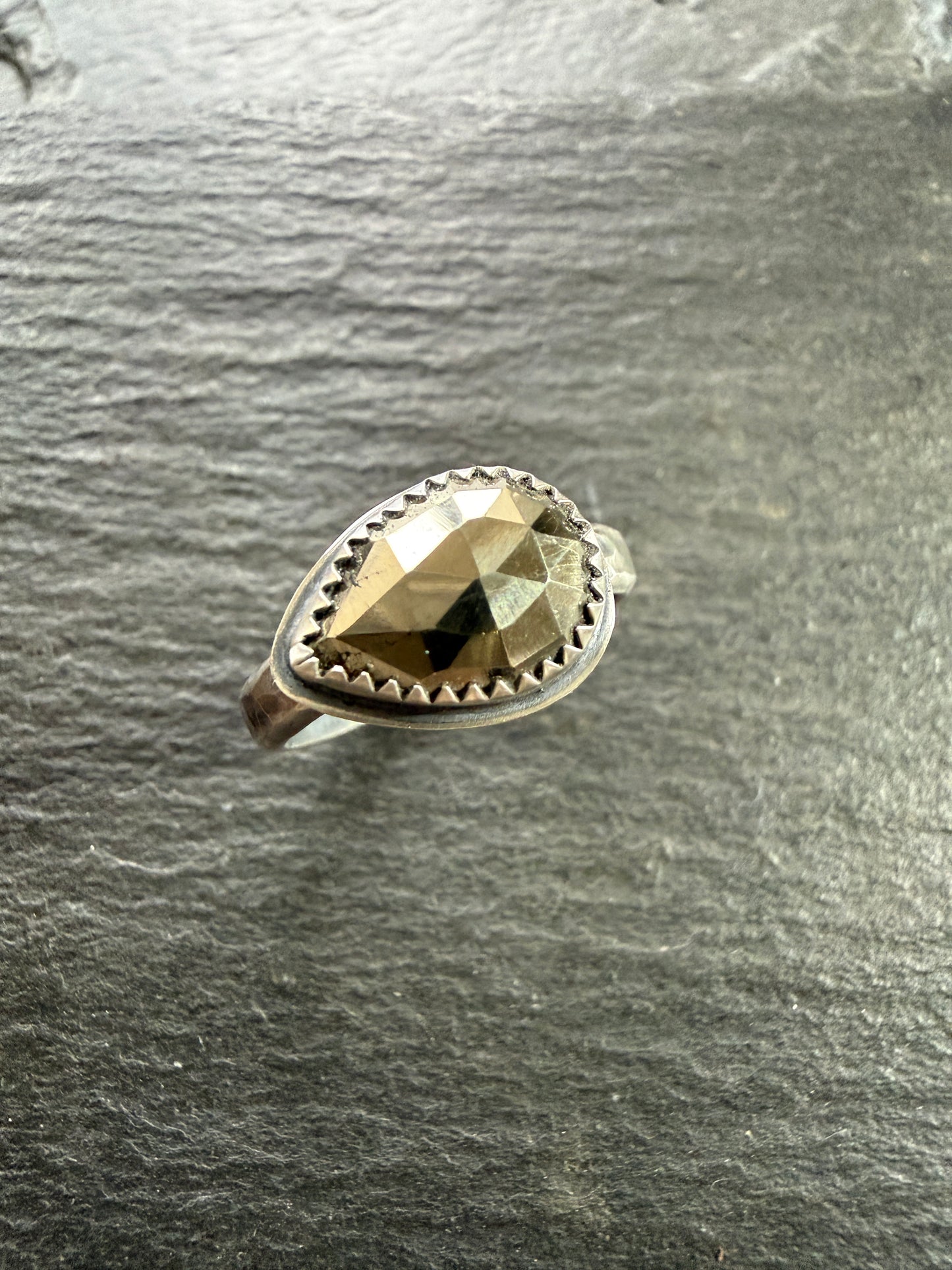 Golden Pyrite Ring US 8 UK P 1/2