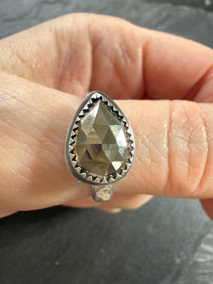Golden Pyrite Ring US 8 UK P 1/2