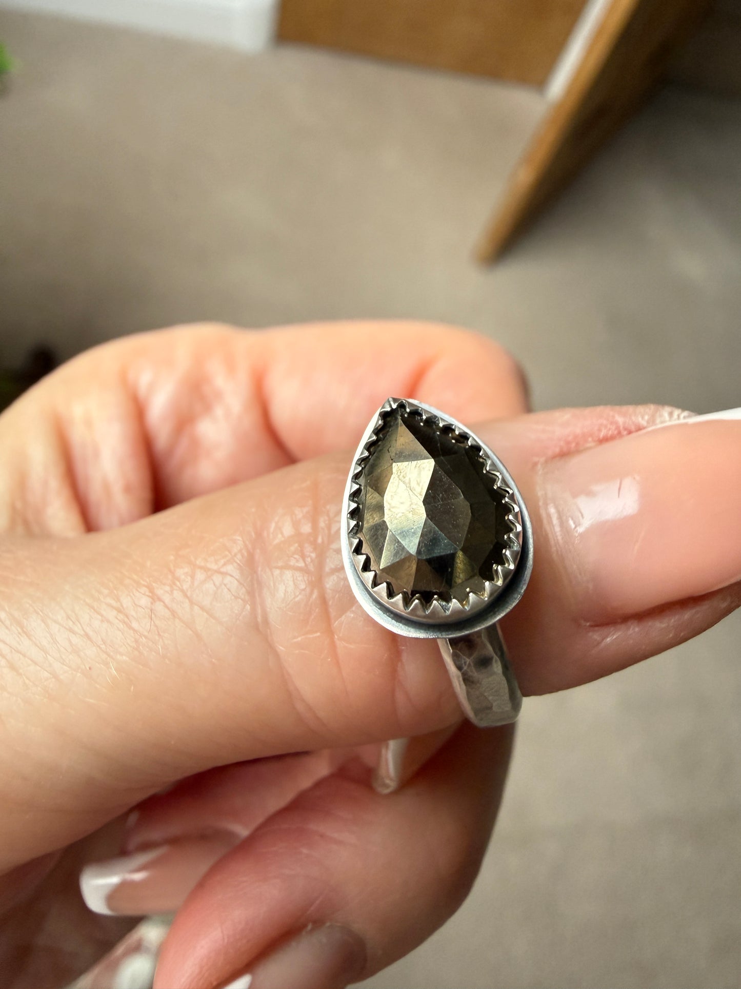 Golden Pyrite Ring US 8 UK P 1/2