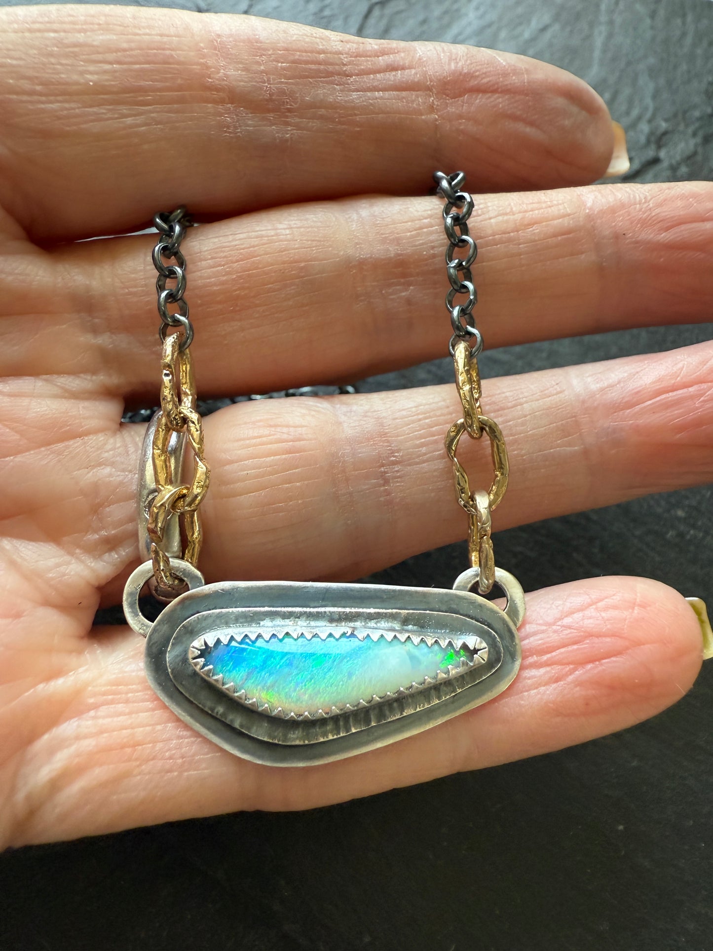 Ocean Blue Opal Pendant