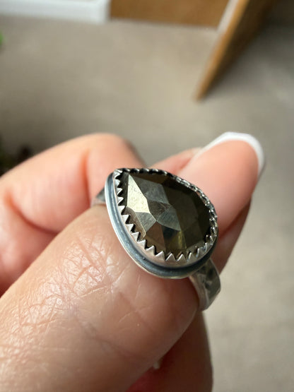 Golden Pyrite Ring US 8 UK P 1/2