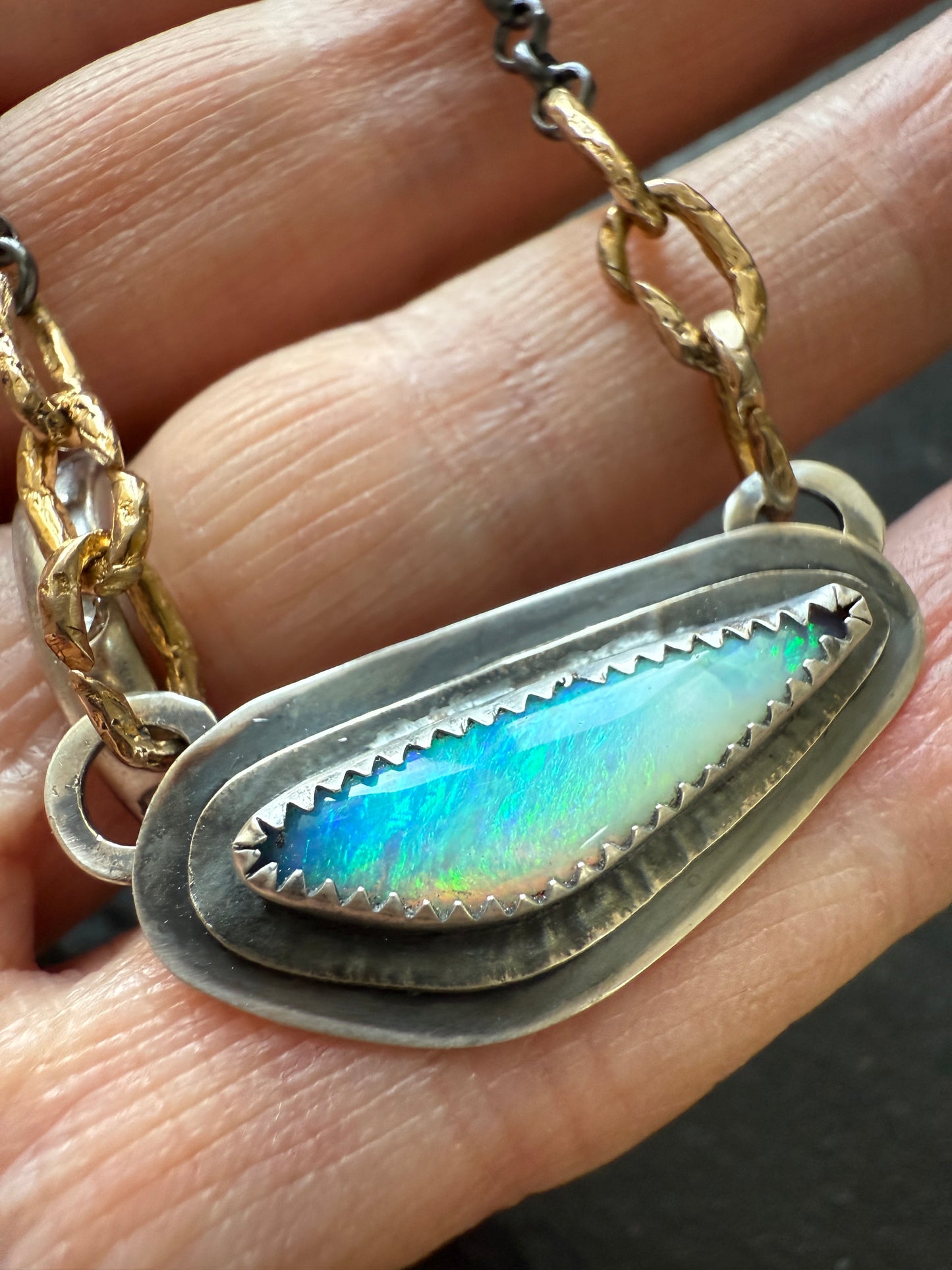 Ocean Blue Opal Pendant