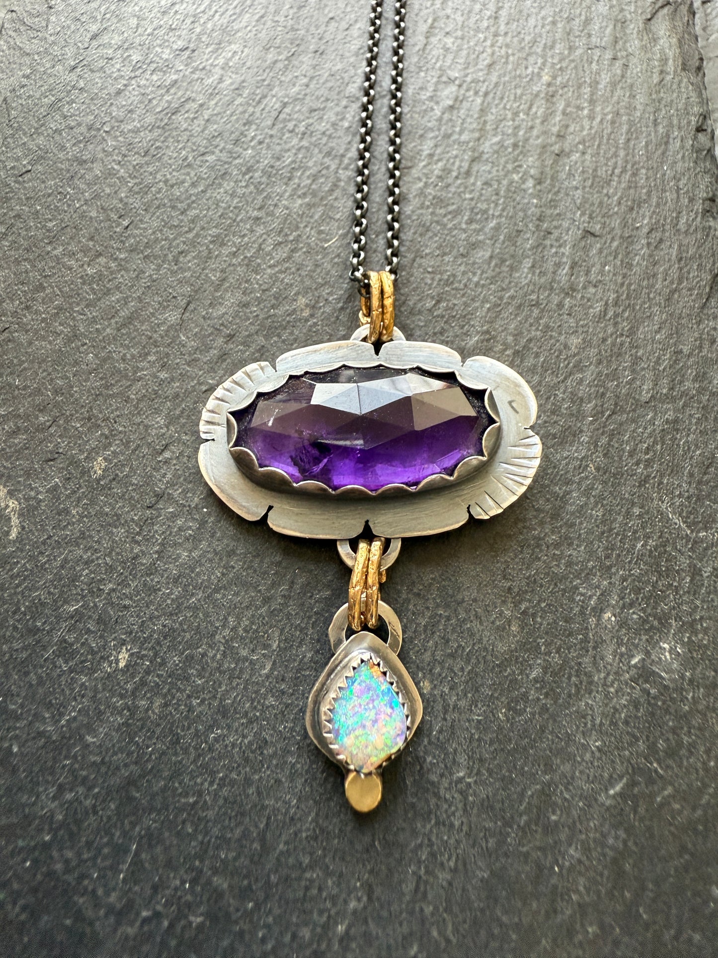 Opal and Amethyst Necklace