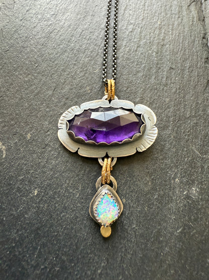 Opal and Amethyst Necklace