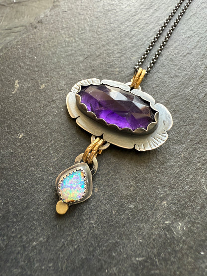 Opal and Amethyst Necklace