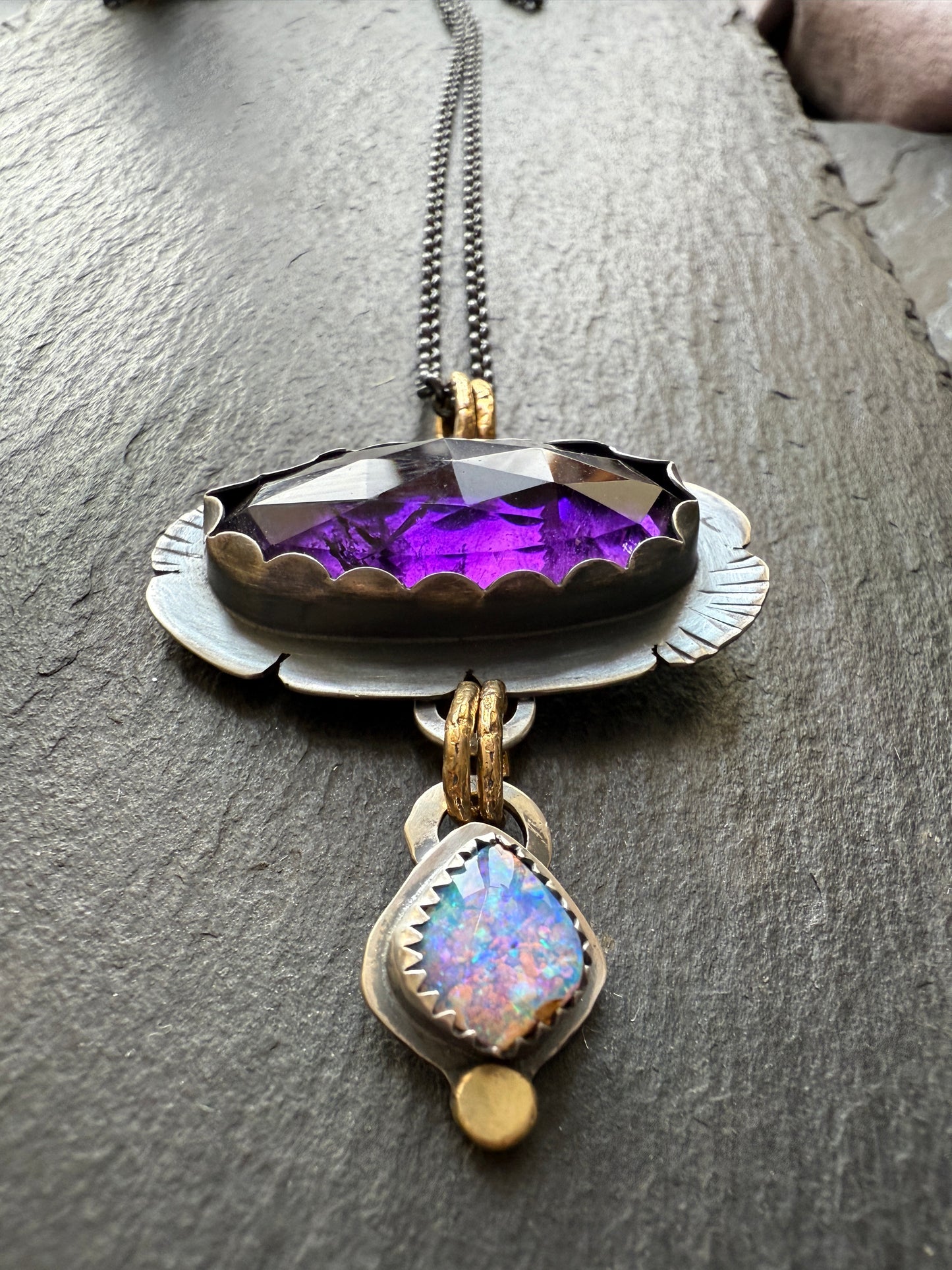 Opal and Amethyst Necklace