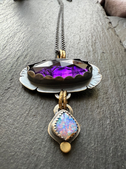 Opal and Amethyst Necklace