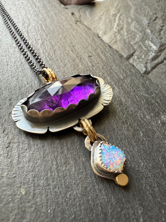 Opal and Amethyst Necklace