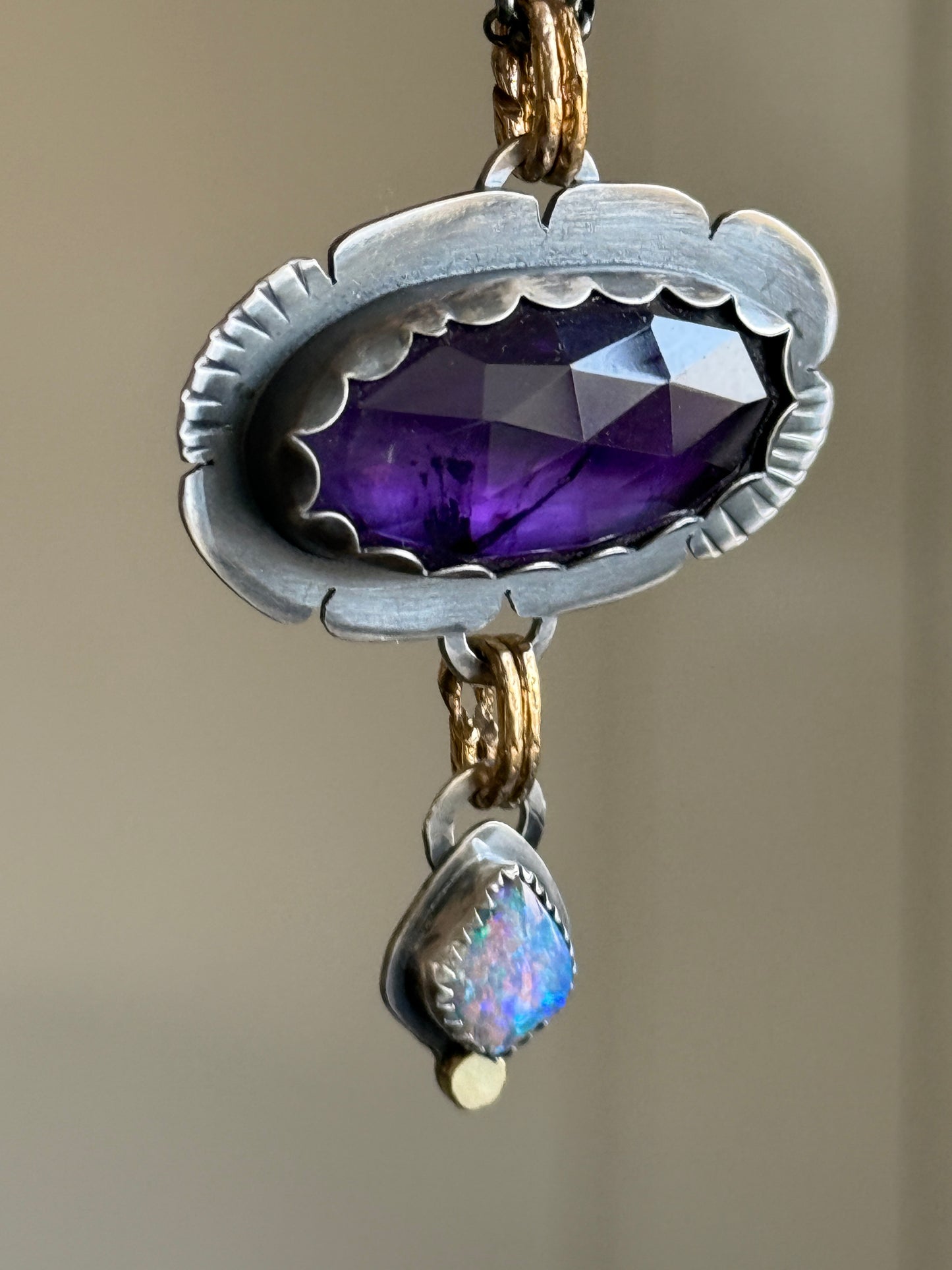Opal and Amethyst Necklace