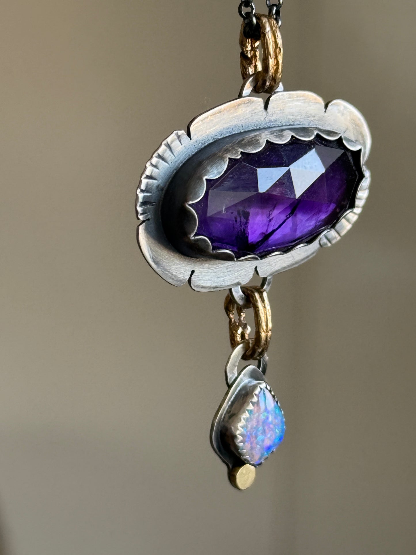 Opal and Amethyst Necklace
