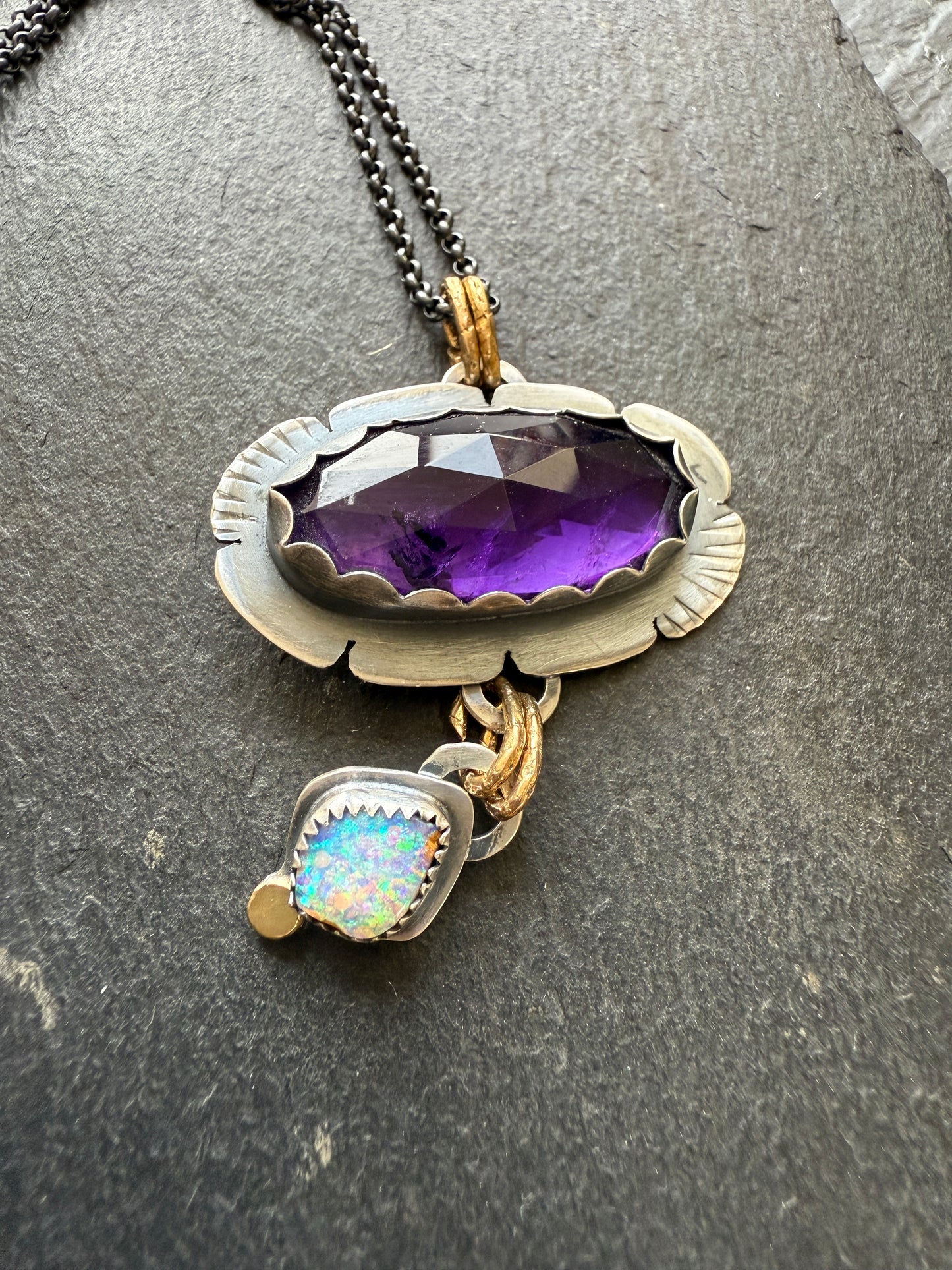 Opal and Amethyst Necklace