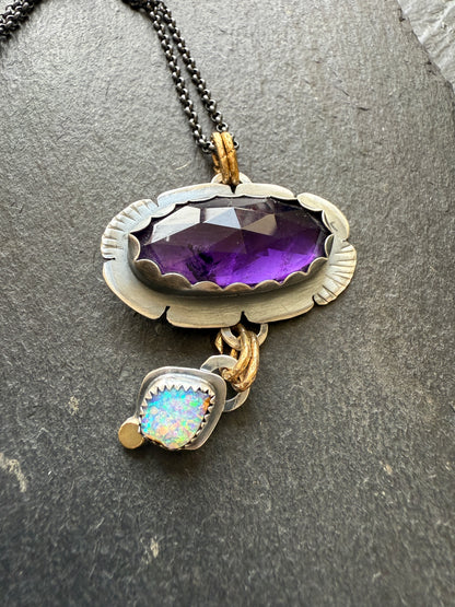Opal and Amethyst Necklace