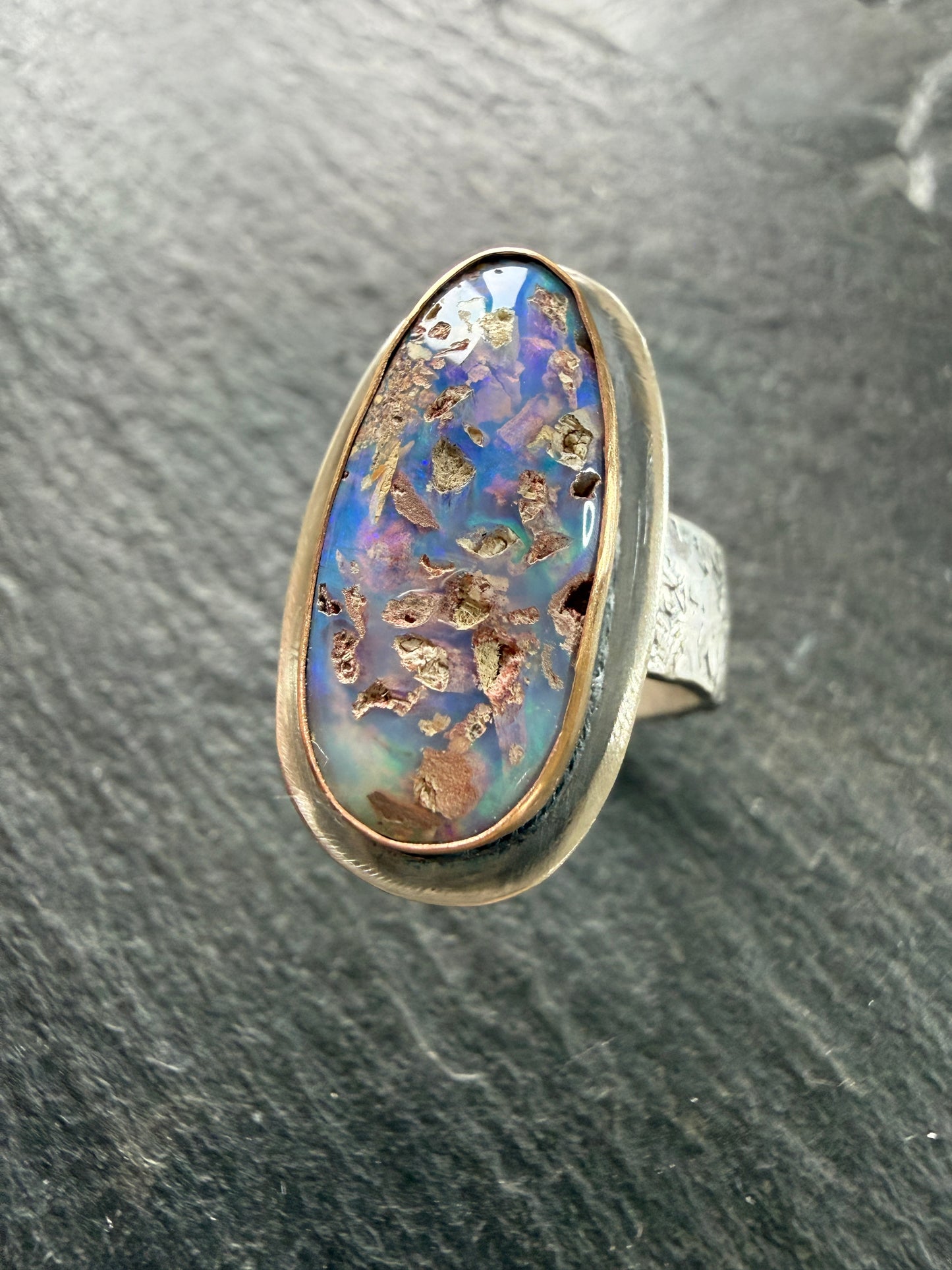 Boulder opal Ring US 6 1/2 UK M 1/2