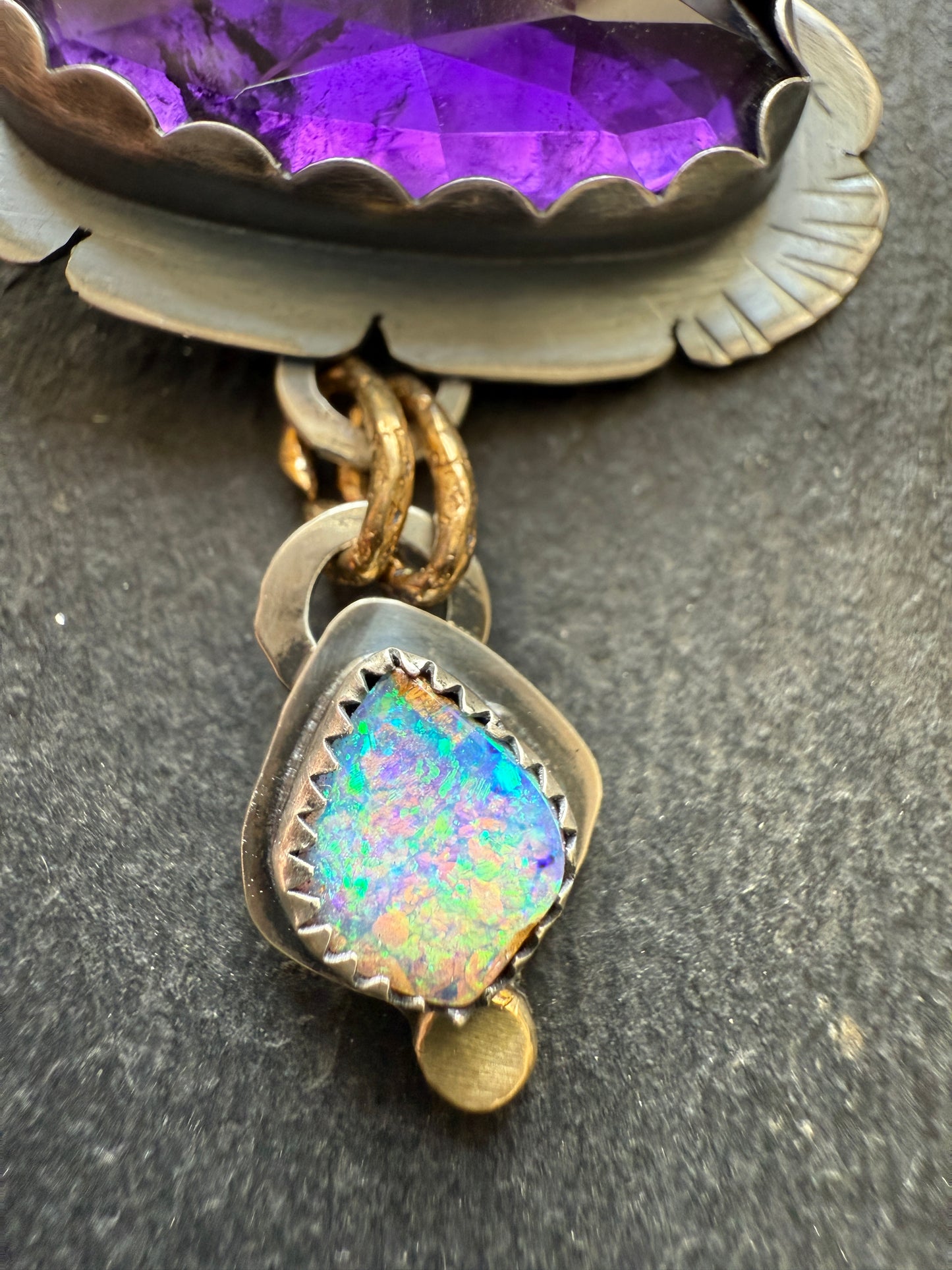 Opal and Amethyst Necklace