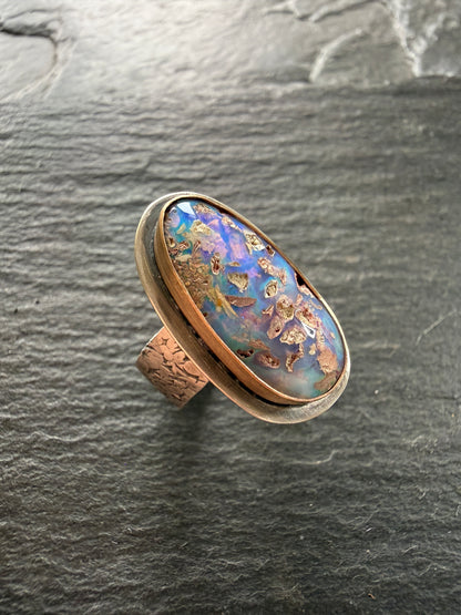 Boulder opal Ring US 6 1/2 UK M 1/2