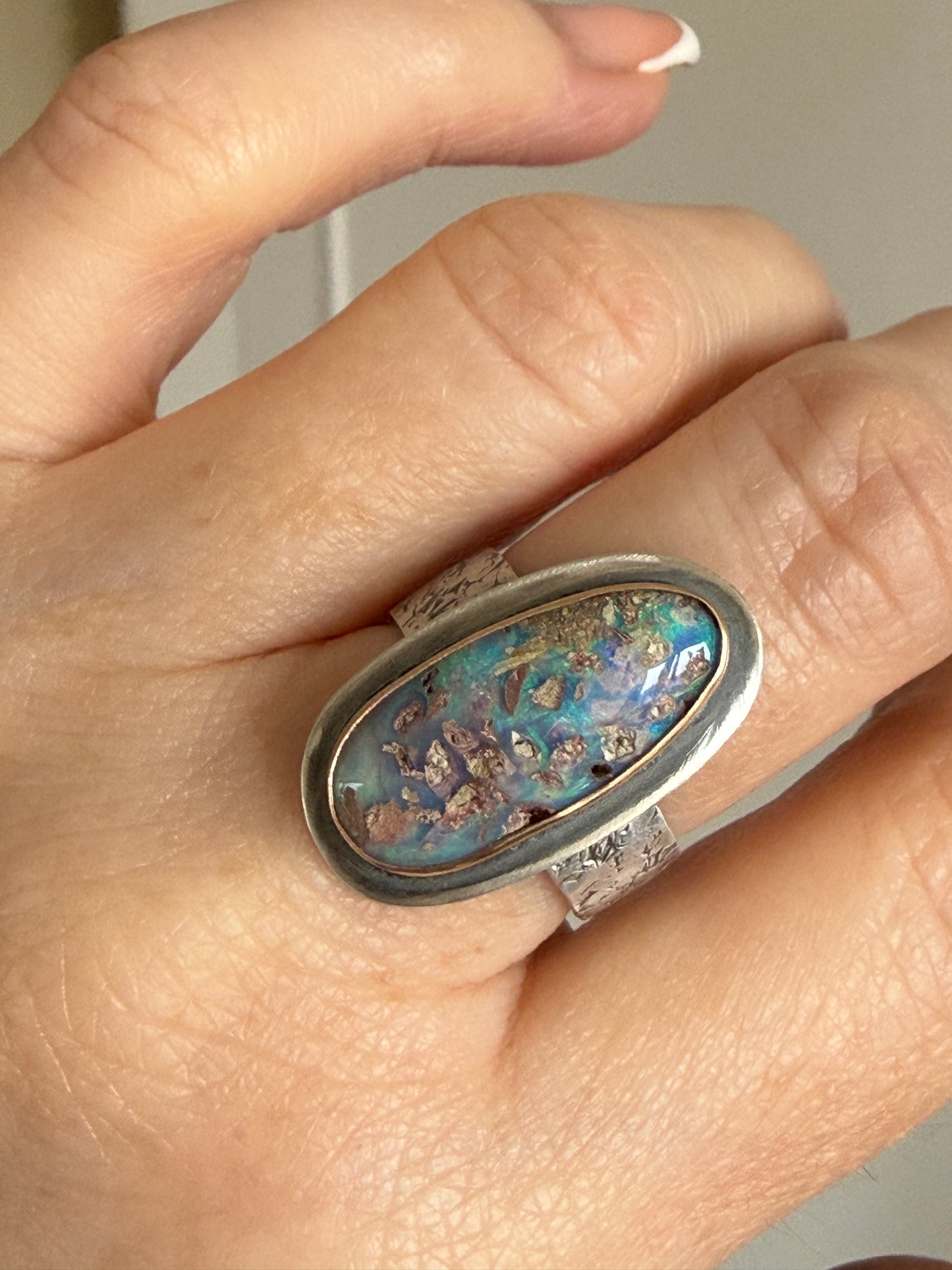 Boulder opal Ring US 6 1/2 UK M 1/2