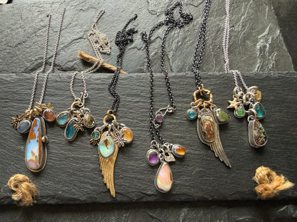 Opal Multi Charm Pendant