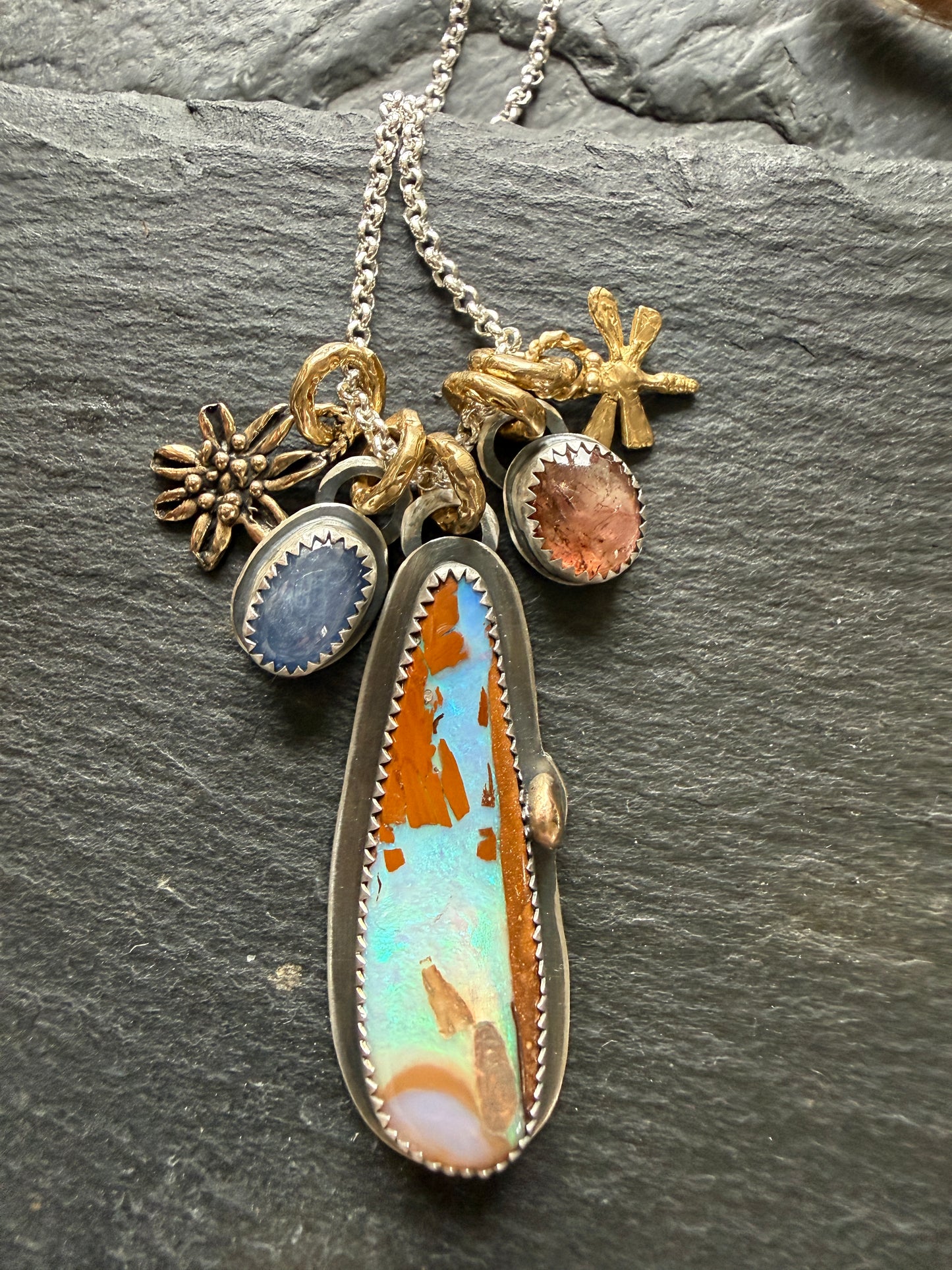 Multi stone Pendant Necklace