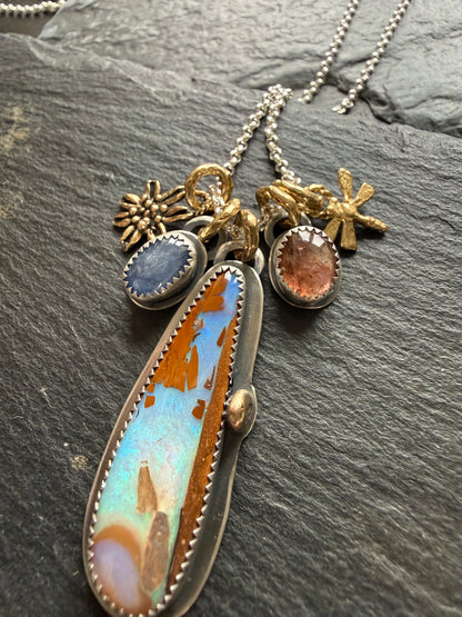 Multi stone Pendant Necklace