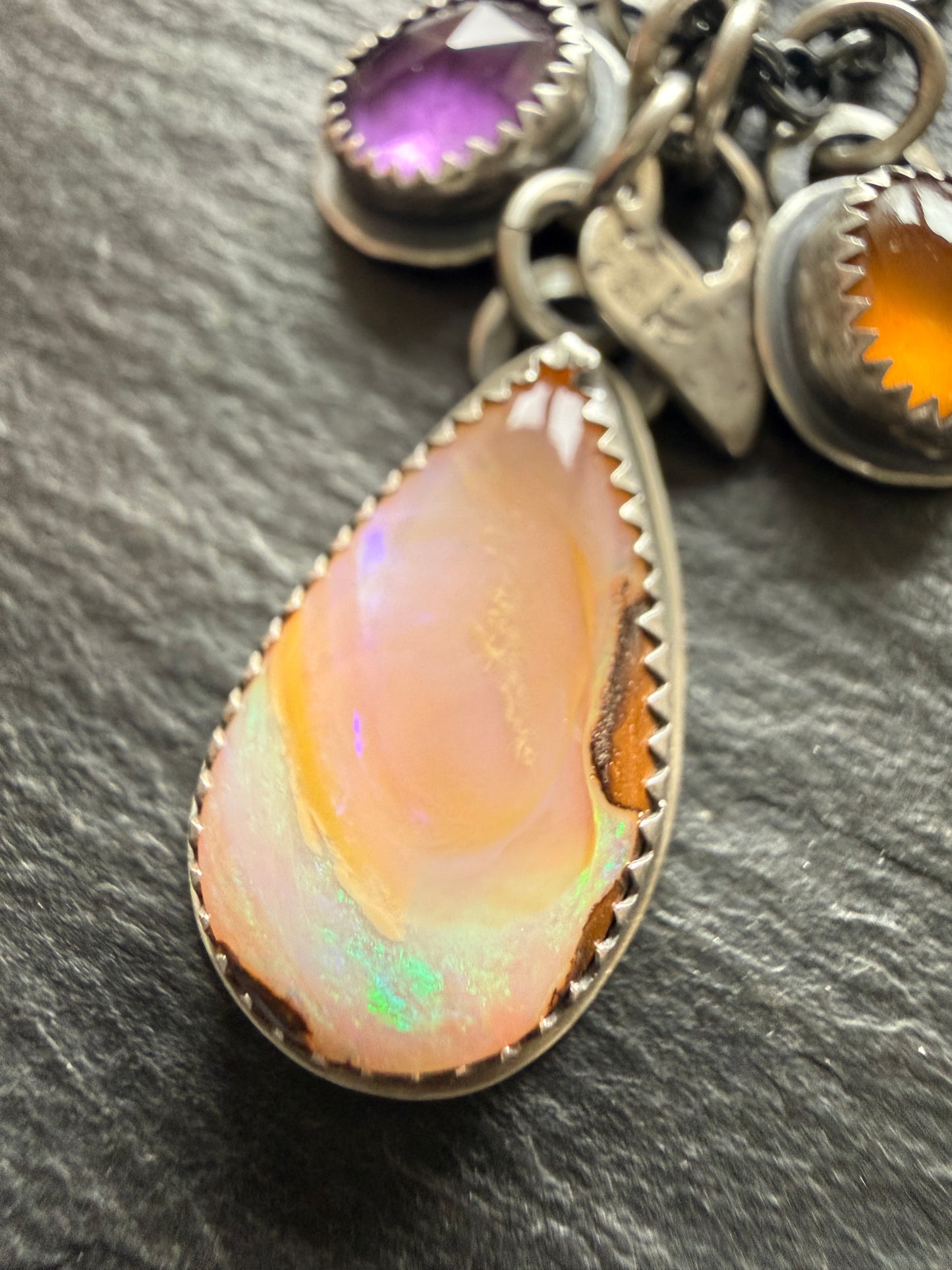 Opal with Citrine & Amethyst