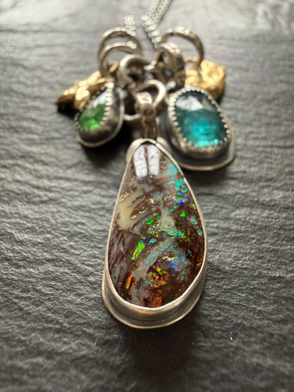 Opal Multi Charm Pendant