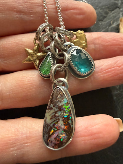 Opal Multi Charm Pendant