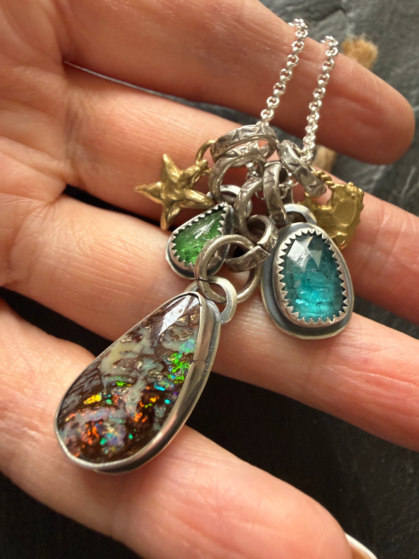 Opal Multi Charm Pendant