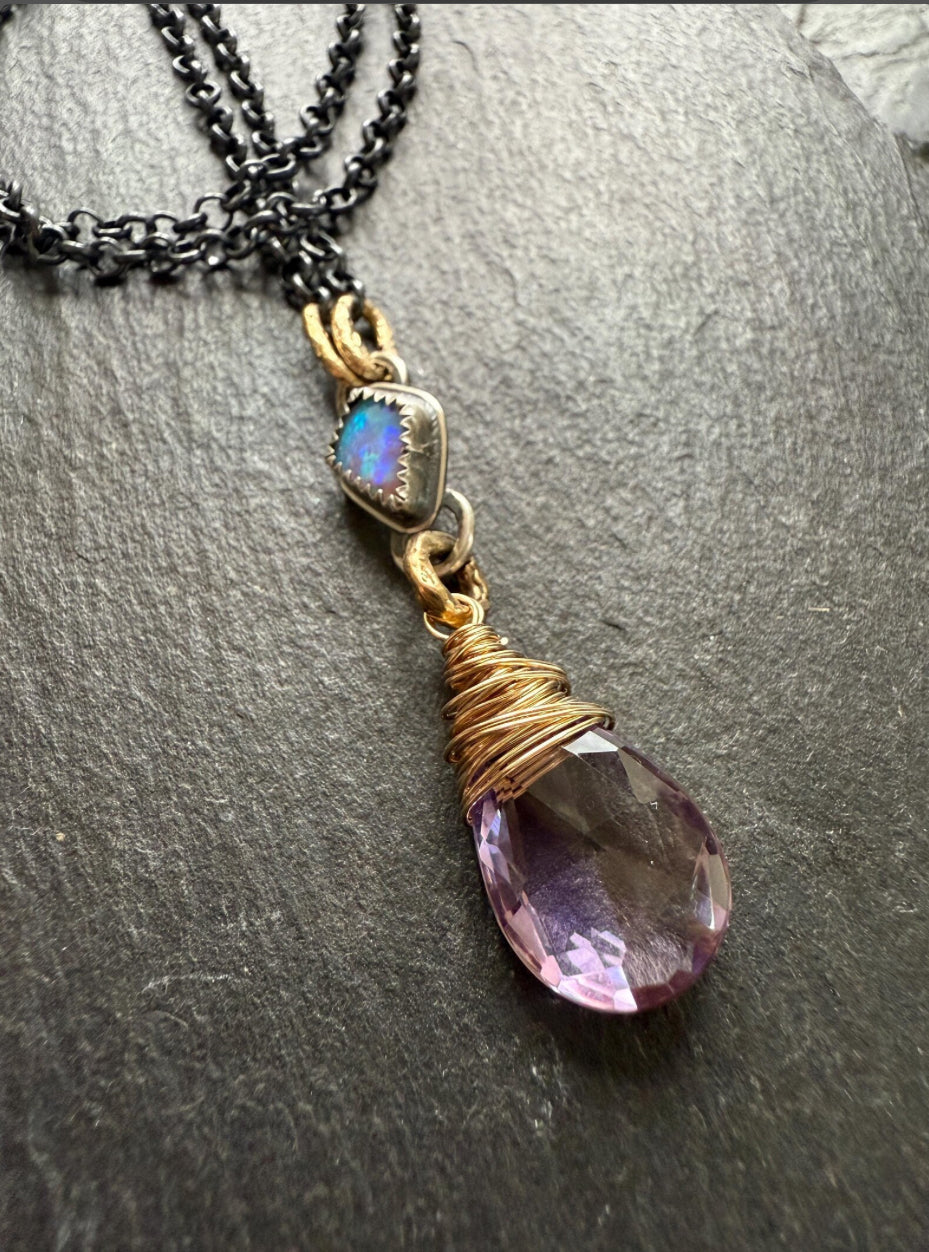 Amethyst and Opal Necklace