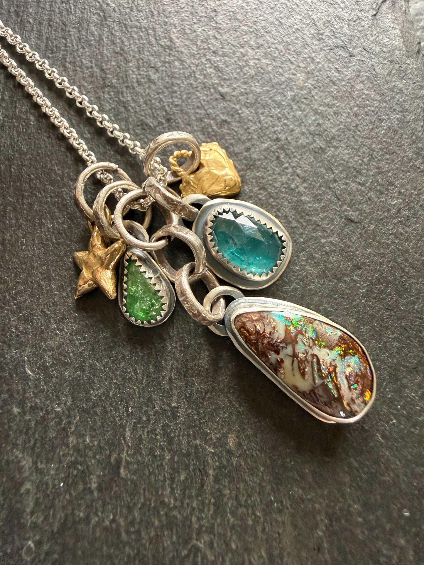 Opal Multi Charm Pendant