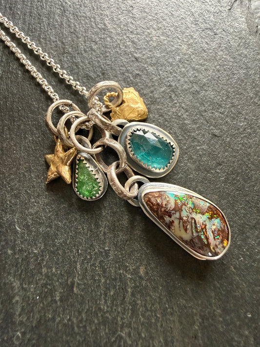 Opal Multi Charm Pendant