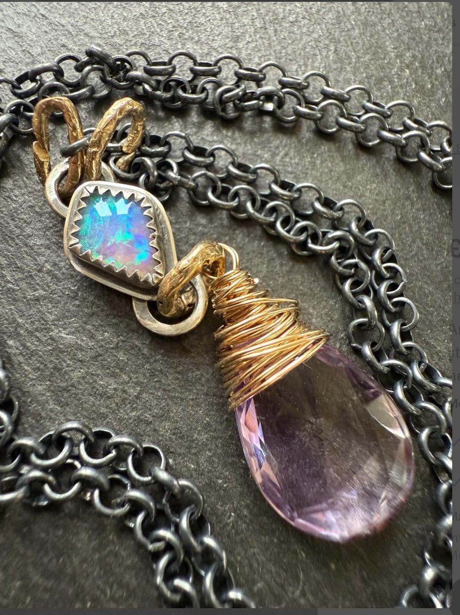 Amethyst and Opal Necklace
