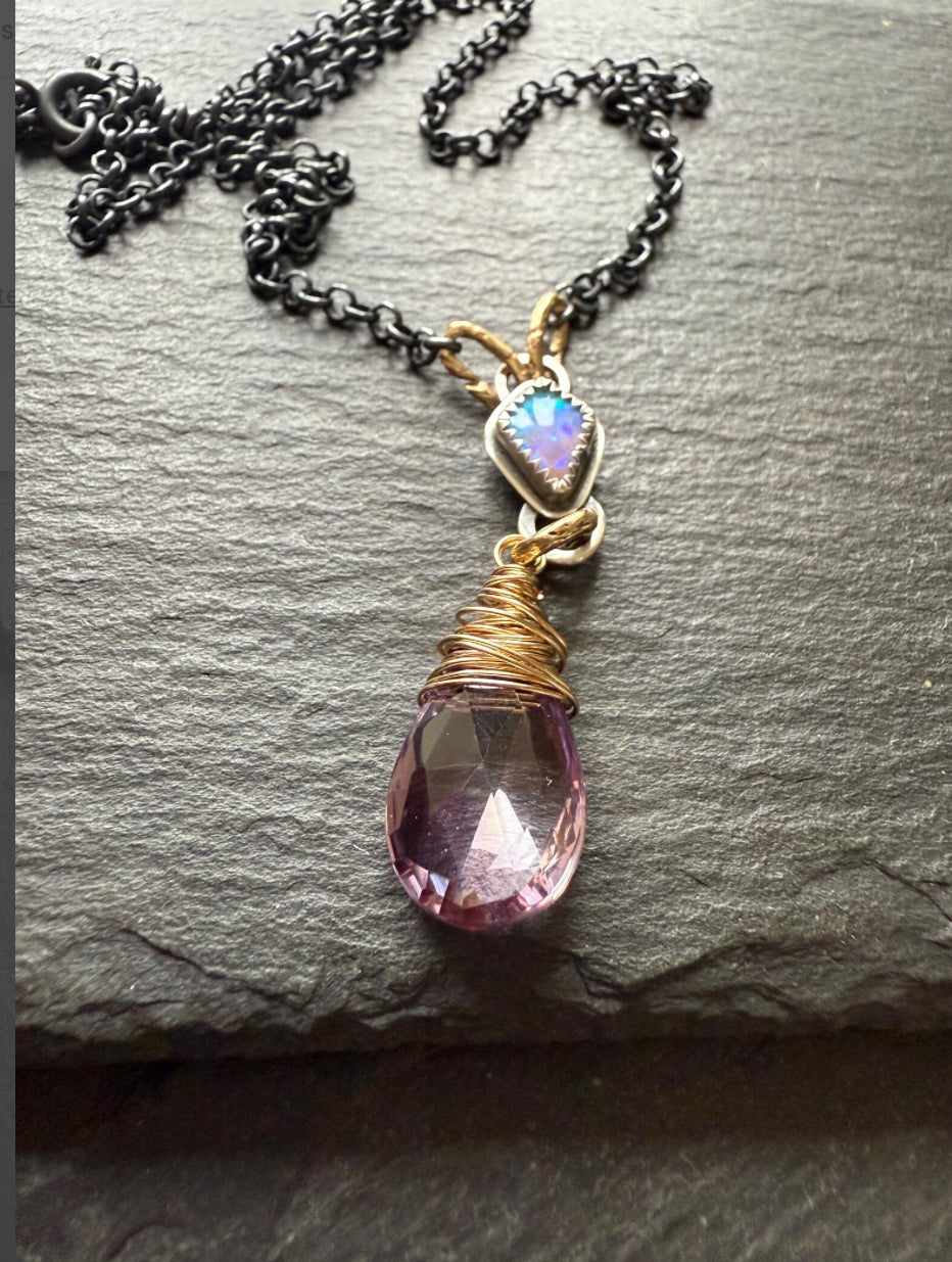 Amethyst and Opal Necklace