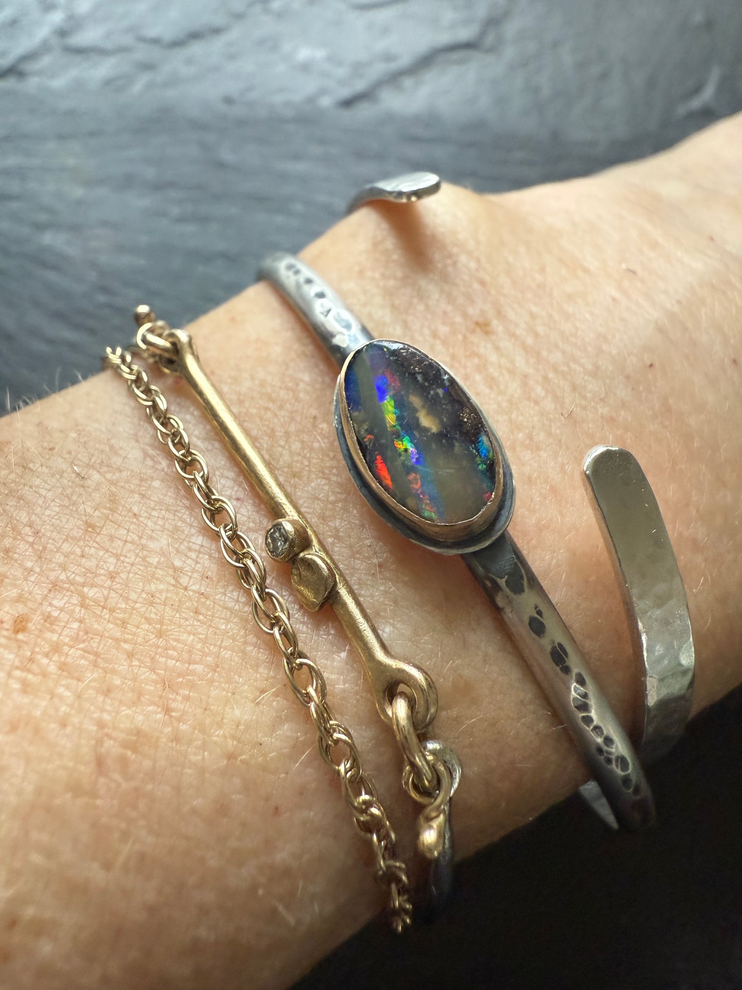 Opal bangle bracelet