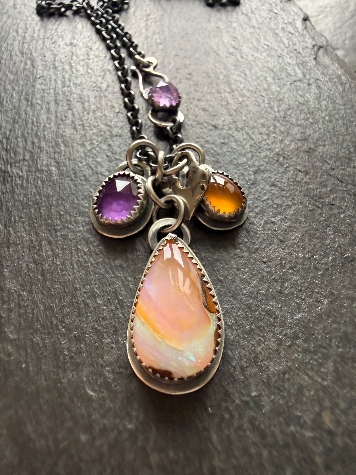 Opal with Citrine & Amethyst
