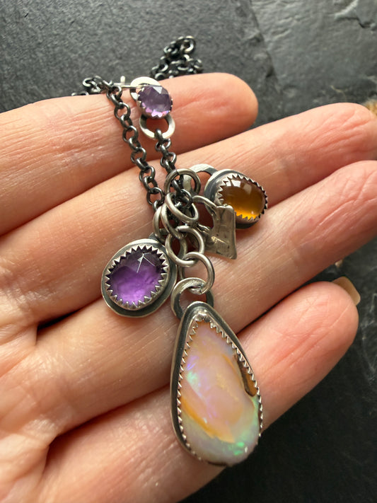 Opal with Citrine & Amethyst