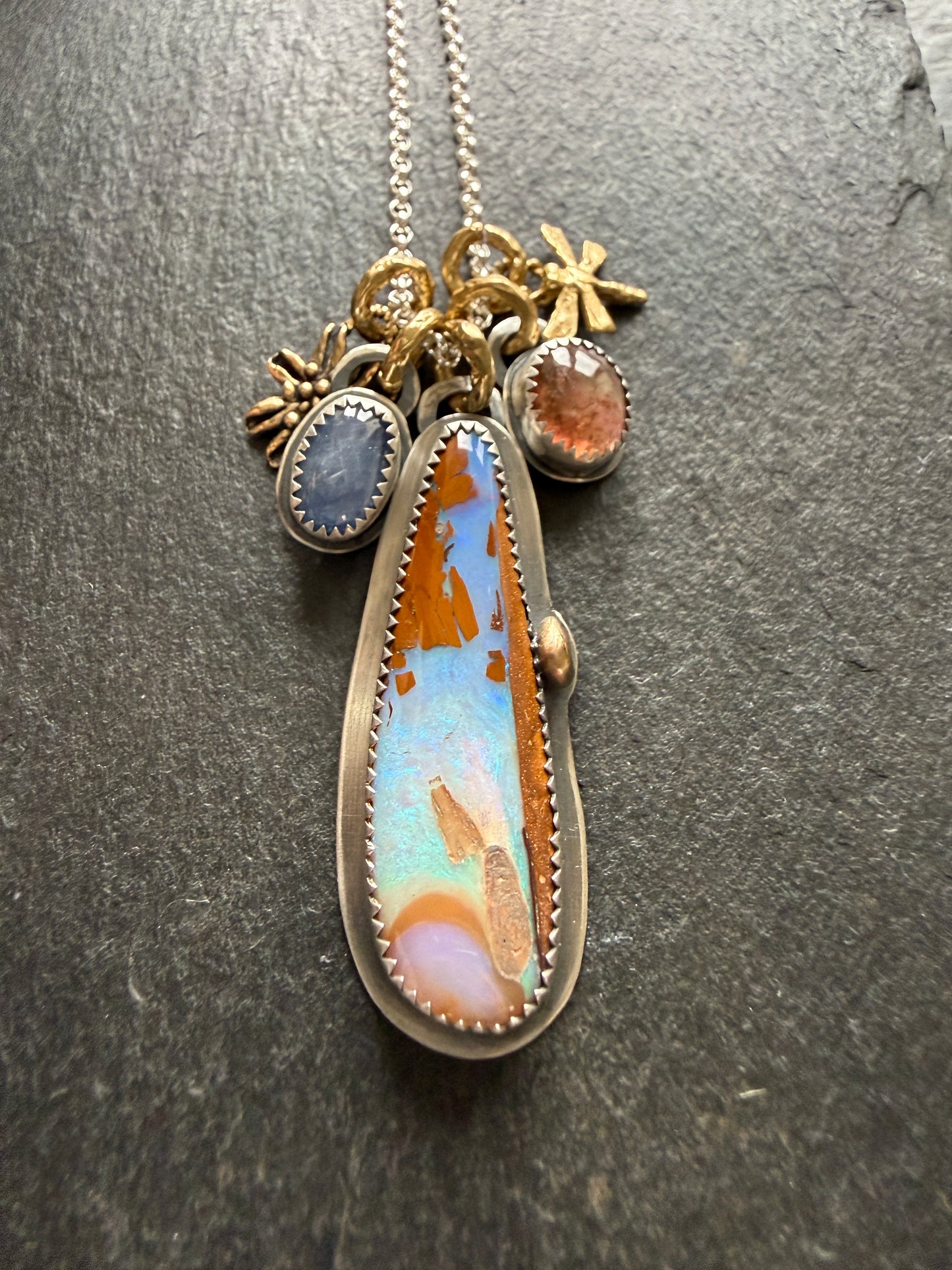 Multi stone Pendant Necklace