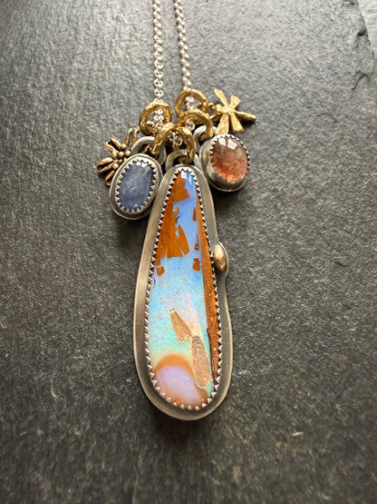 Multi stone Pendant Necklace