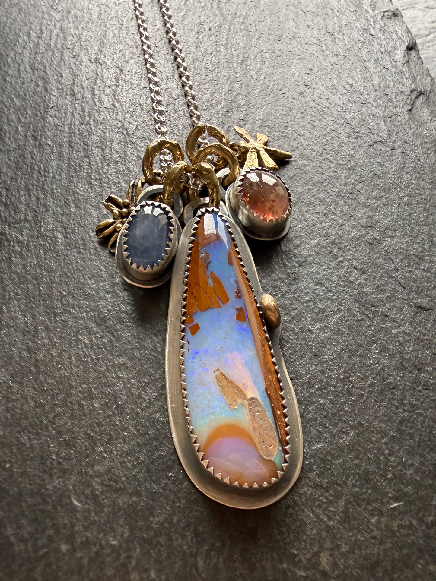 Multi stone Pendant Necklace