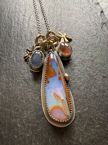 Multi stone Pendant Necklace